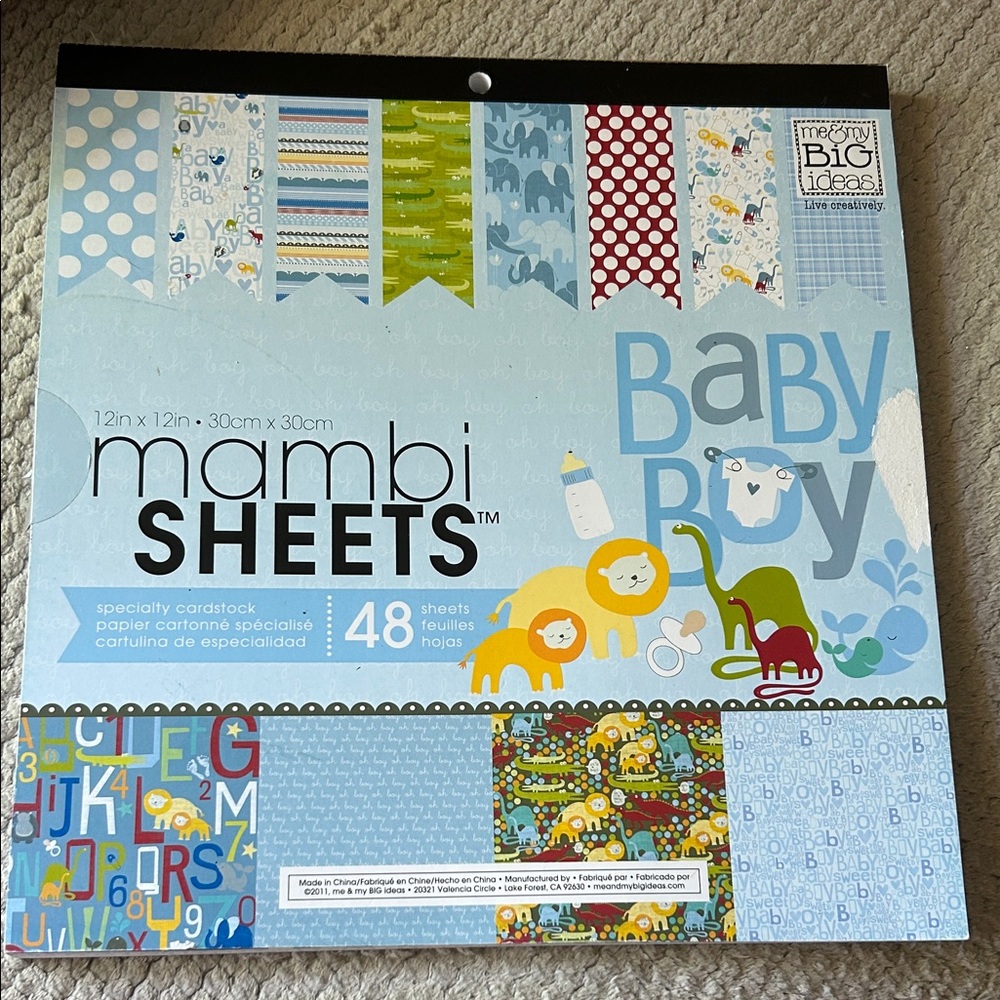Me & My Big Ideas Baby Boy Cardstock Pack